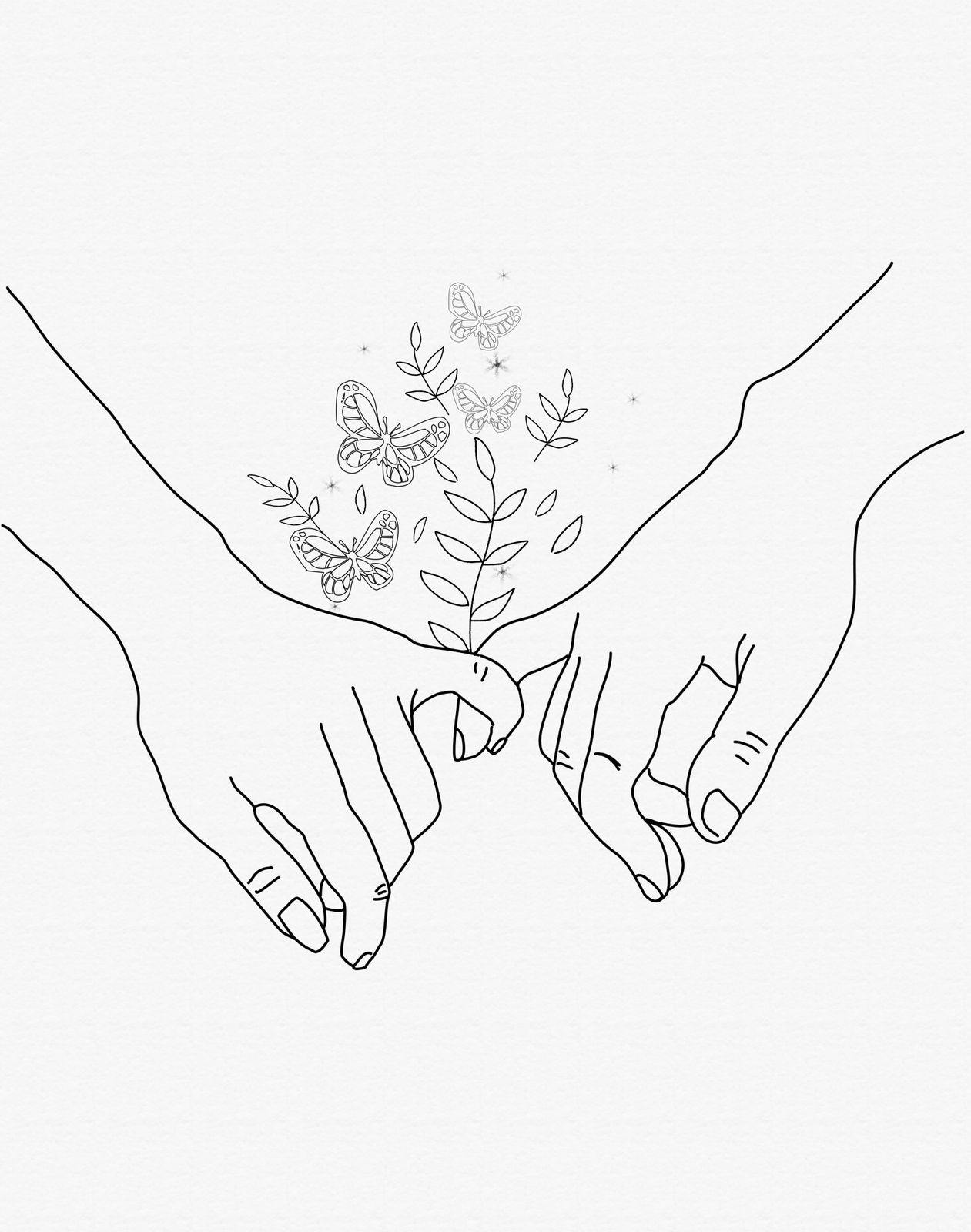 Poster - Butterflies and Hands
