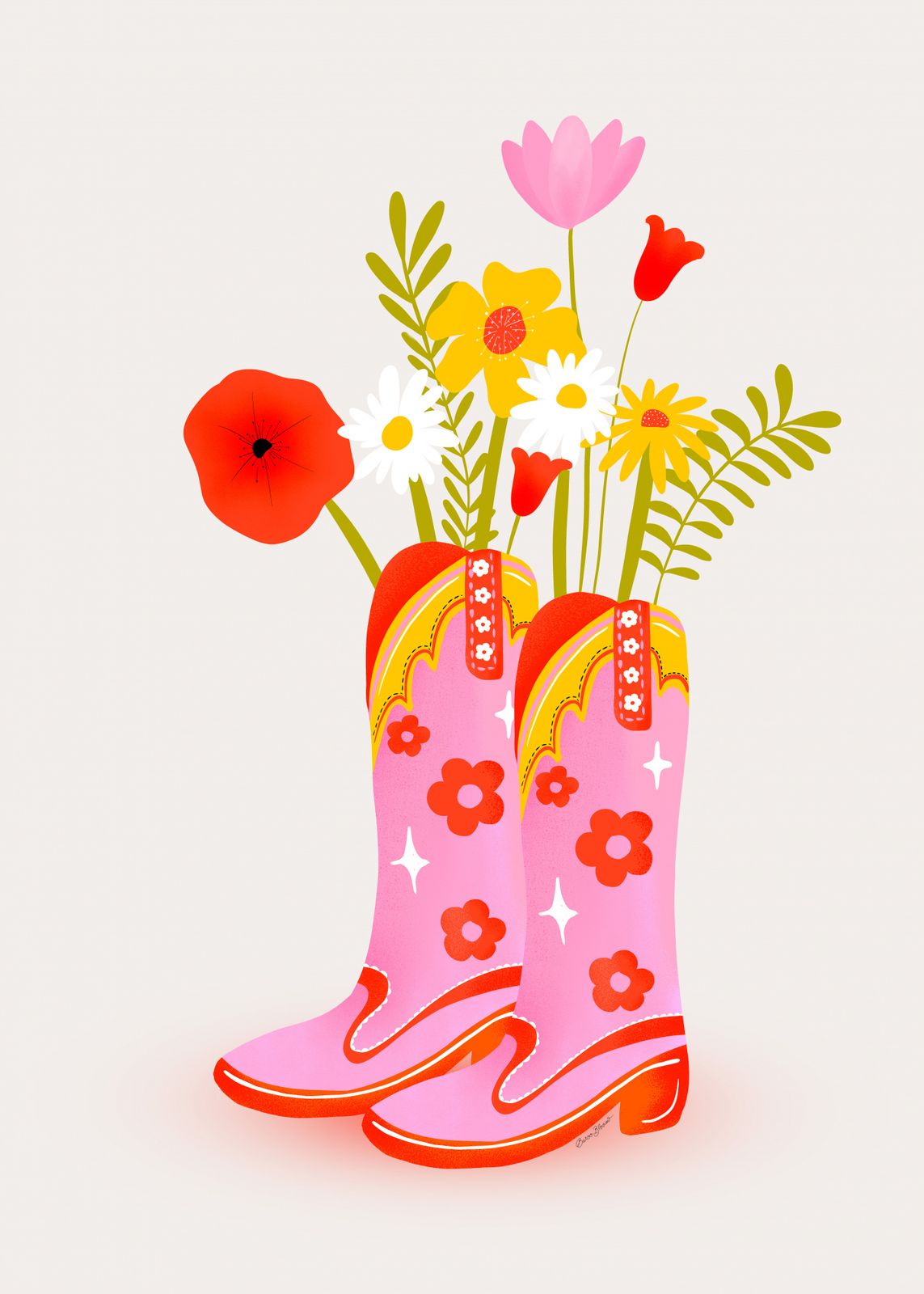 Poster - Floral Boots