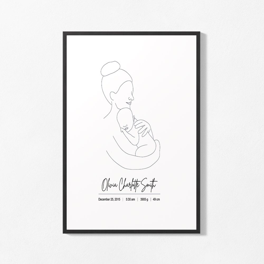Personalised Birth Poster - Mother and Child