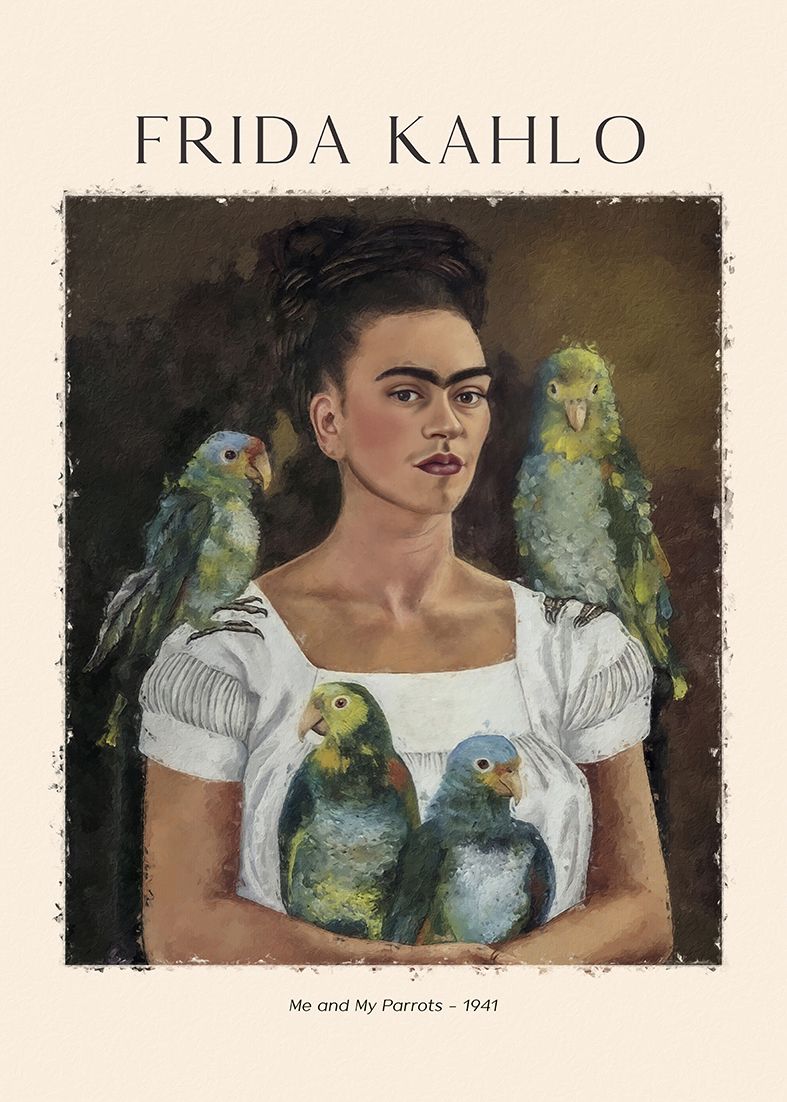 Poster - Frida Kahlo Me and My Parrots