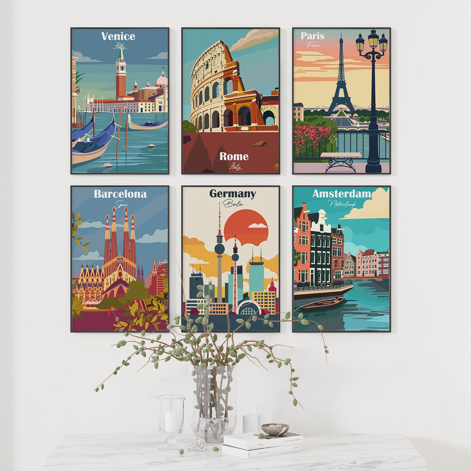 Poster - European Cityscape Collection / Set of 6