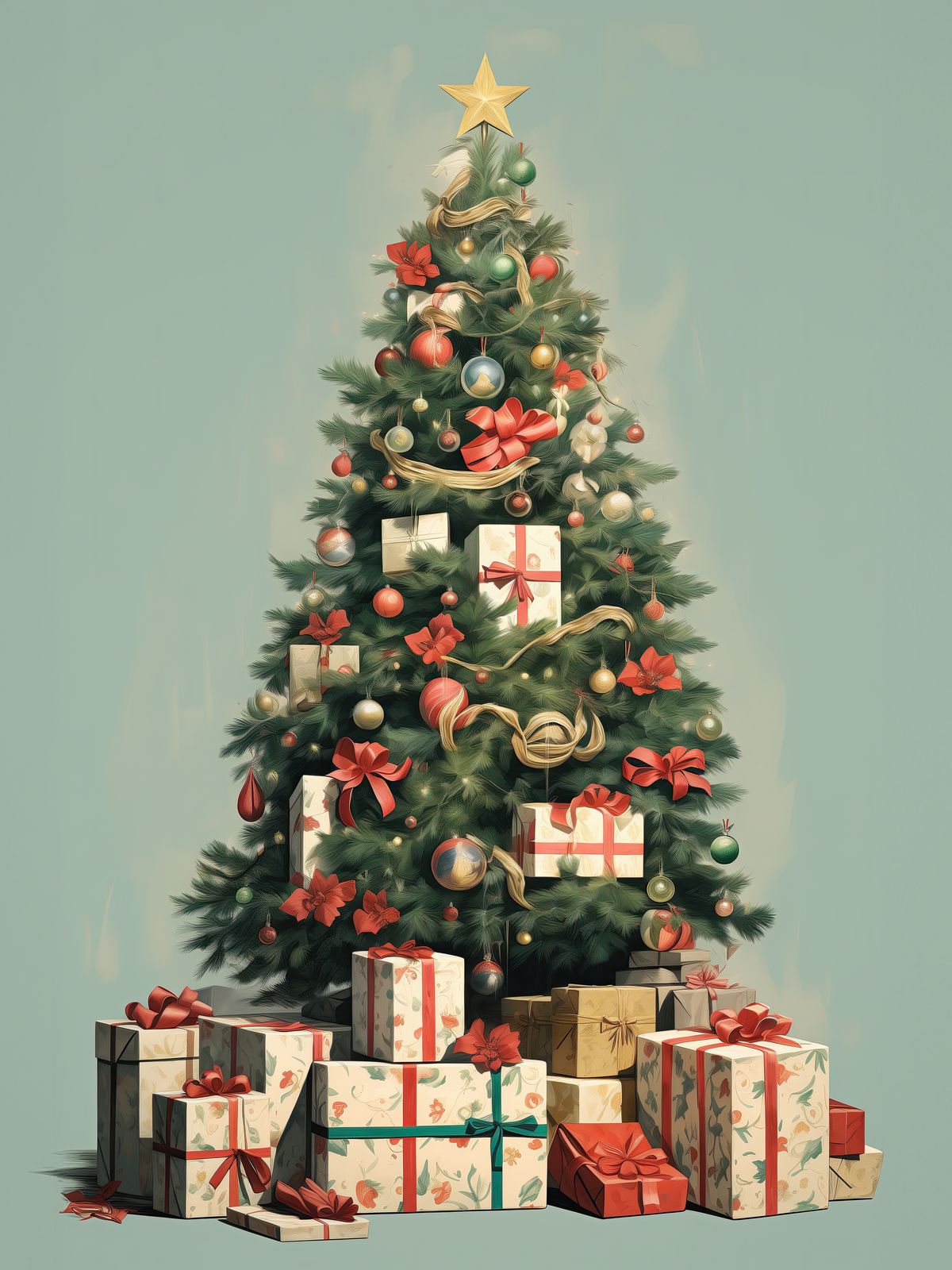 Poster - Christmas Tree with Gifts