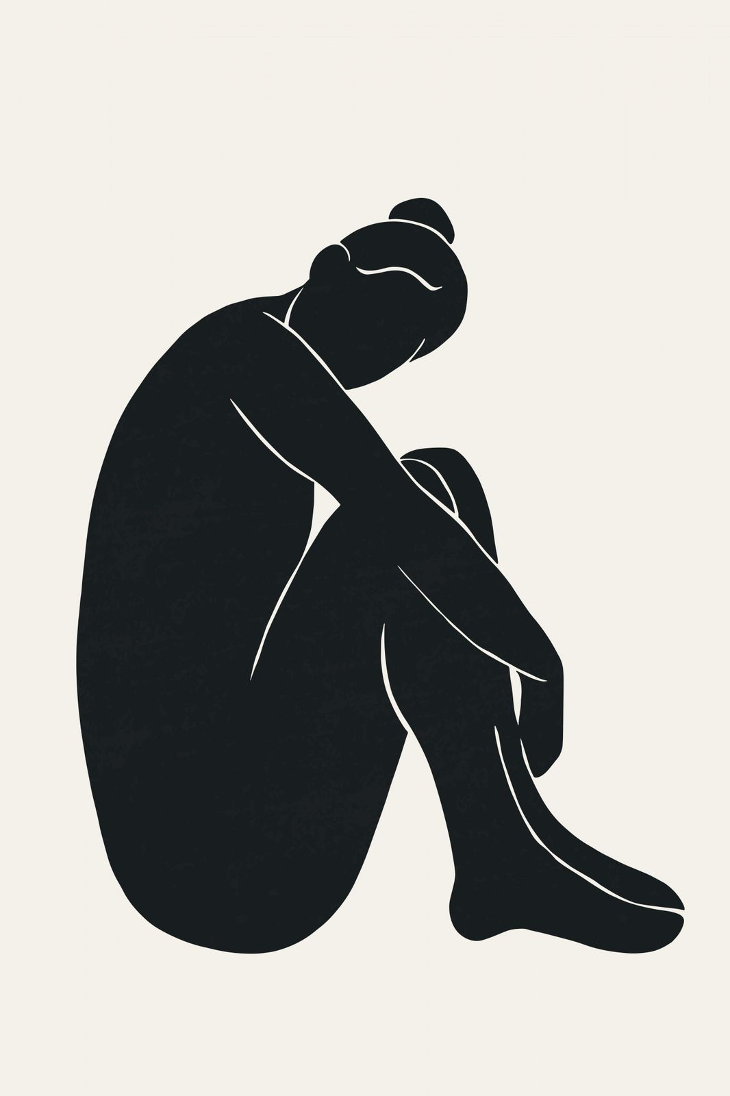 Poster - Silhouette Sitting Woman