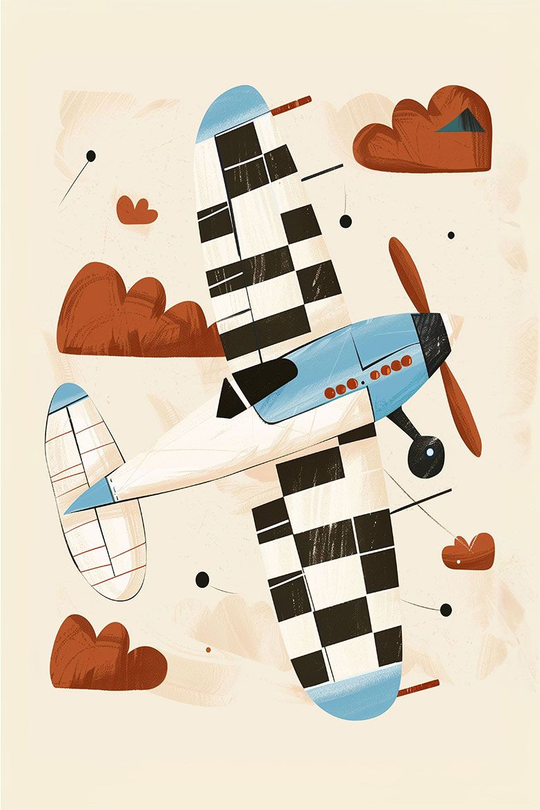 Poster - Airplane in Clouds