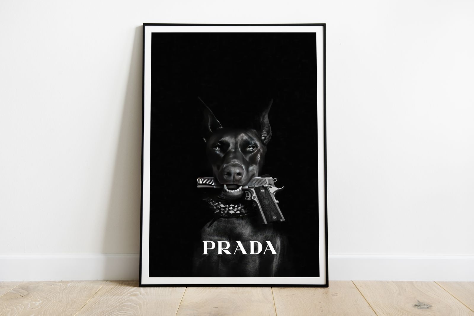 Poster - Dog with Gun Prada