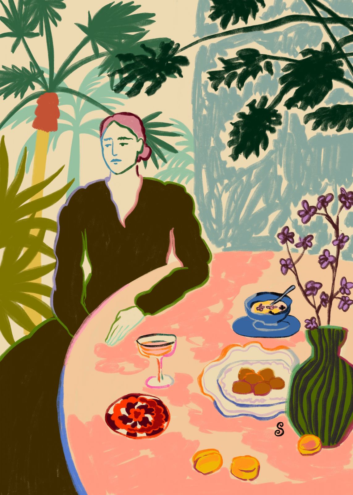 Poster - Seated Woman at Table