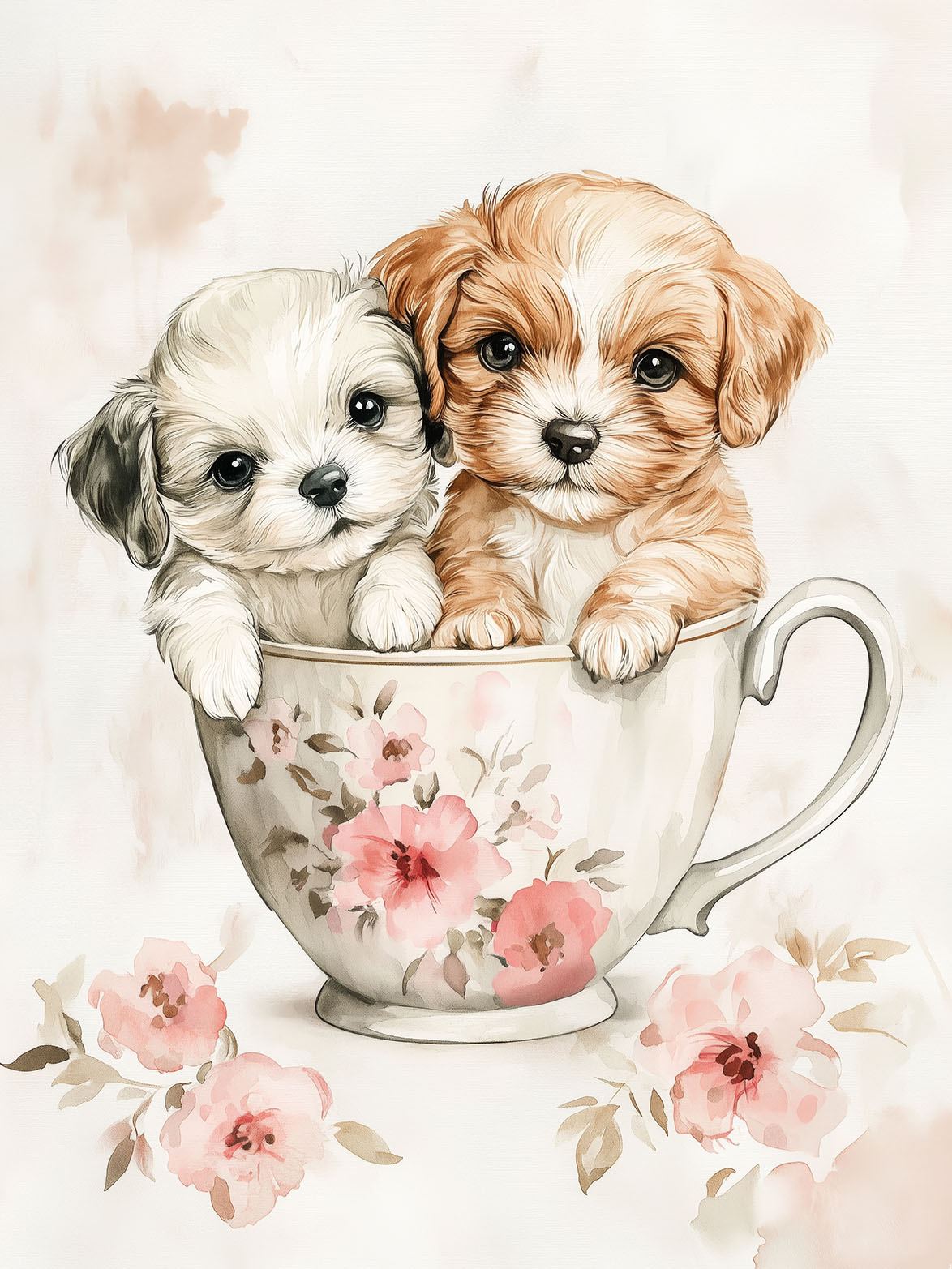 Poster - Puppies in Teacup
