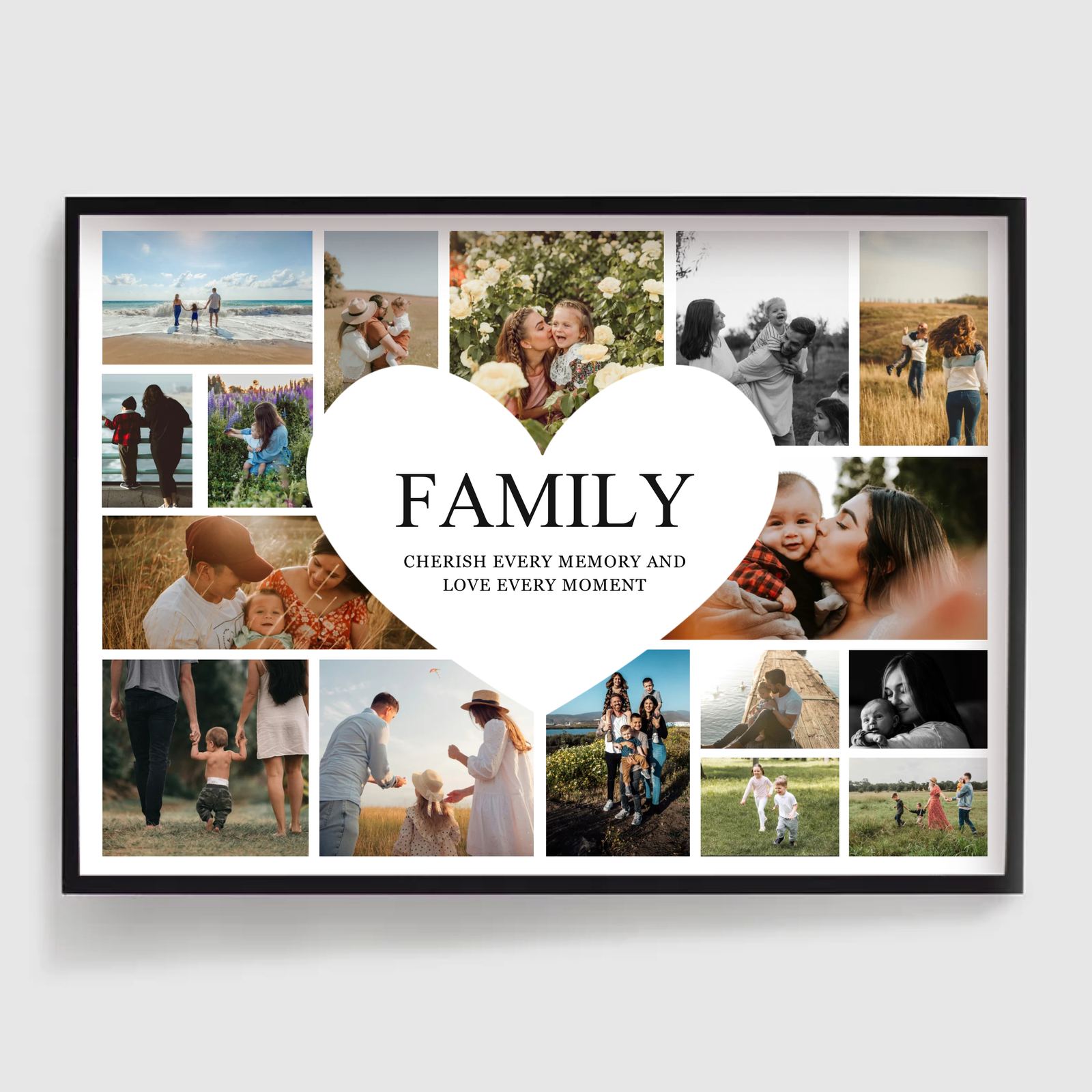 Personalised Poster -  Family Heart Collage Poster