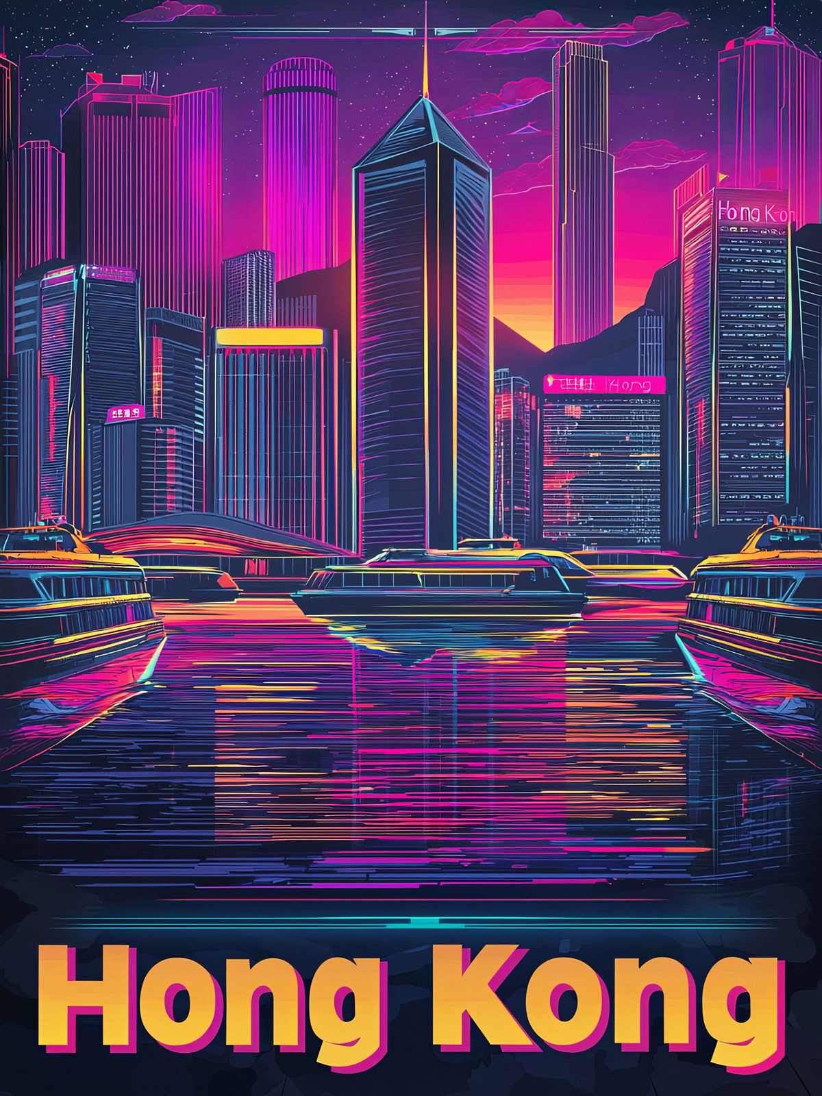Poster - Hong Kong Cityscape