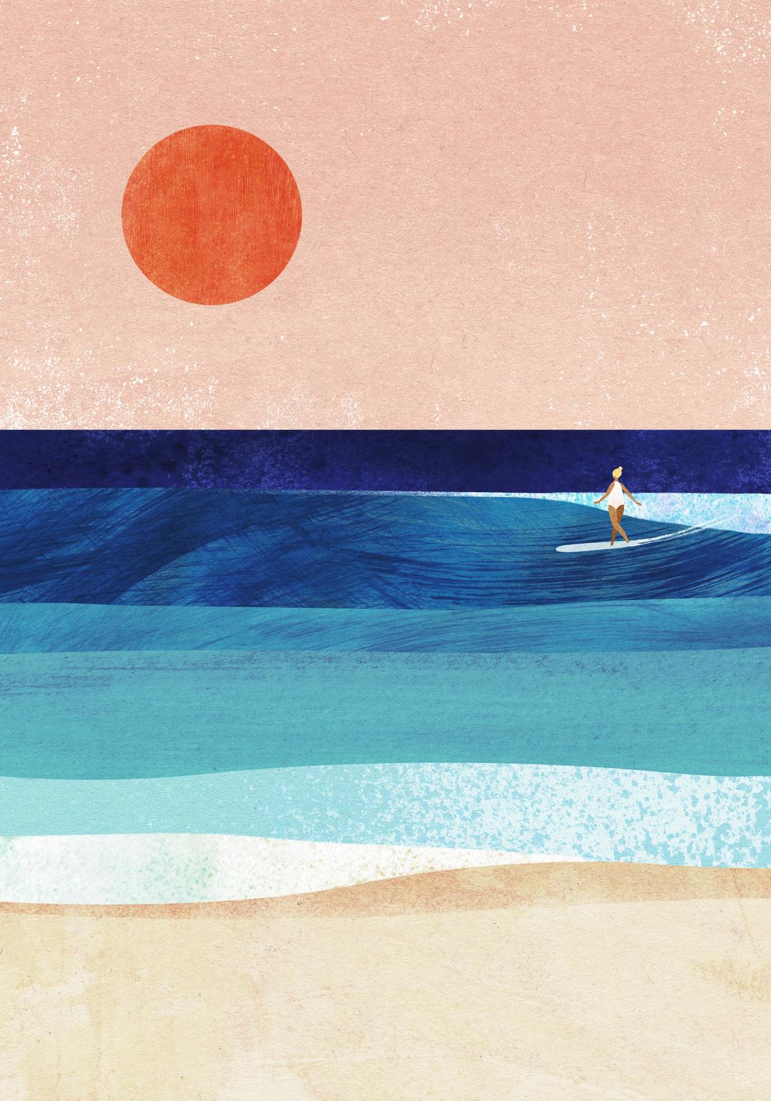 Poster - Surfer and Sun