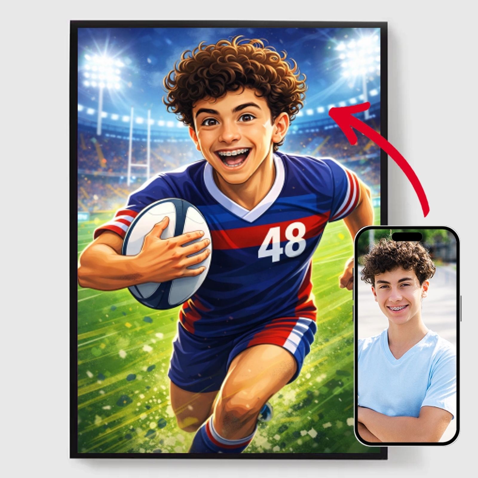 Personalised Poster – Funny Rugby Cartoon – AI Poster Personalised Poster – Funny Rugby Cartoon – AI Poster