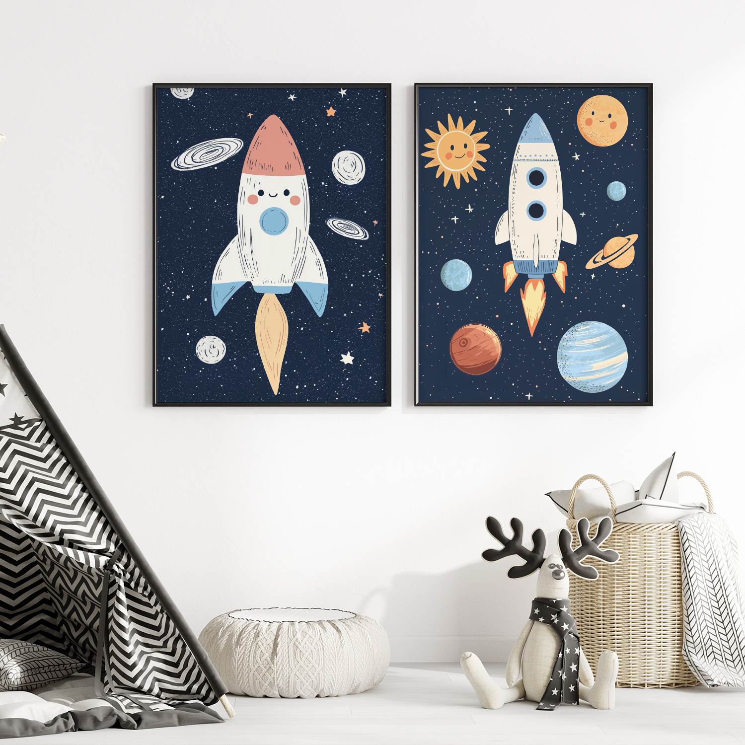 Poster - Space Rockets / Set of 2
