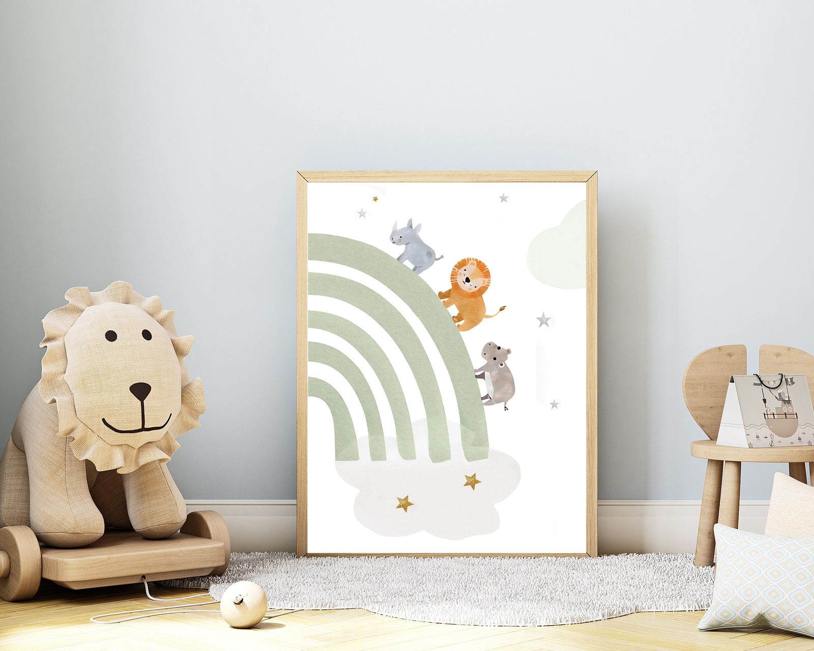 Animal Rainbow Poster