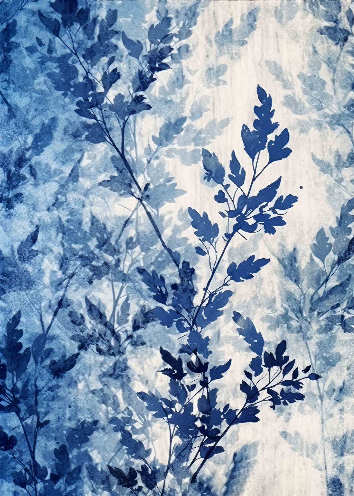 Poster - Blue Leaf Design