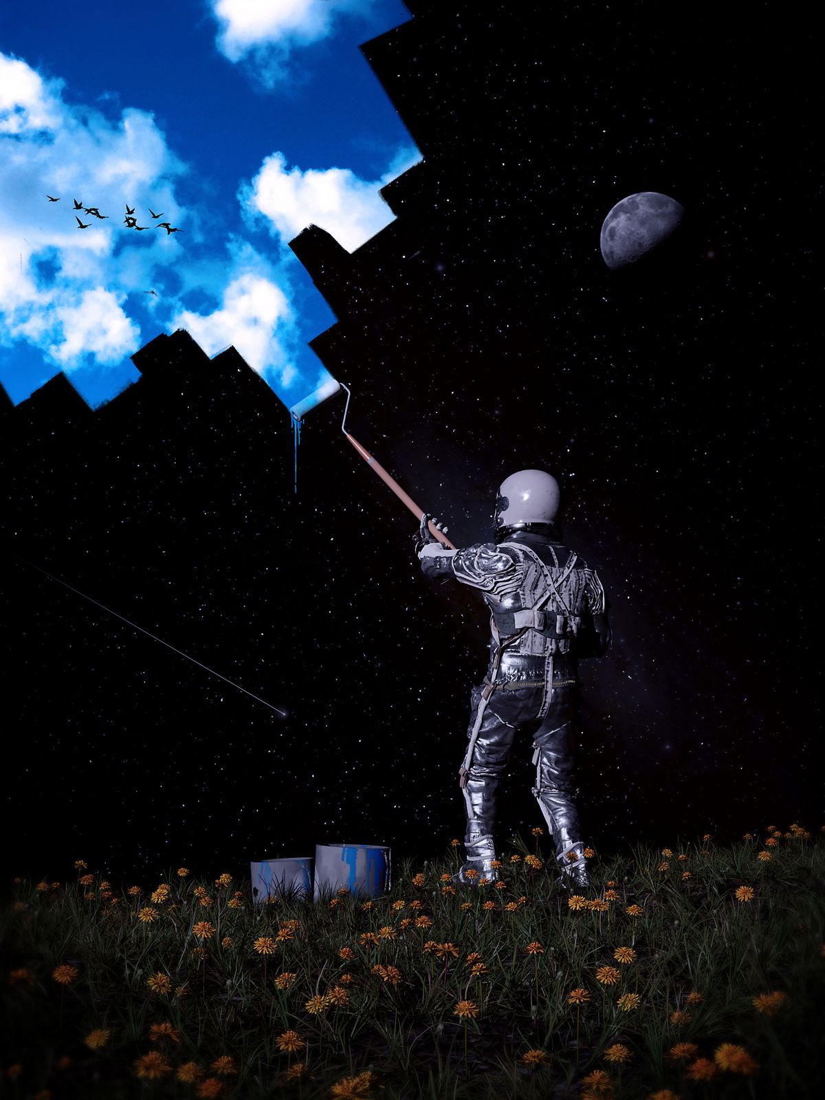 Poster - Astronaut Painting the Sky
