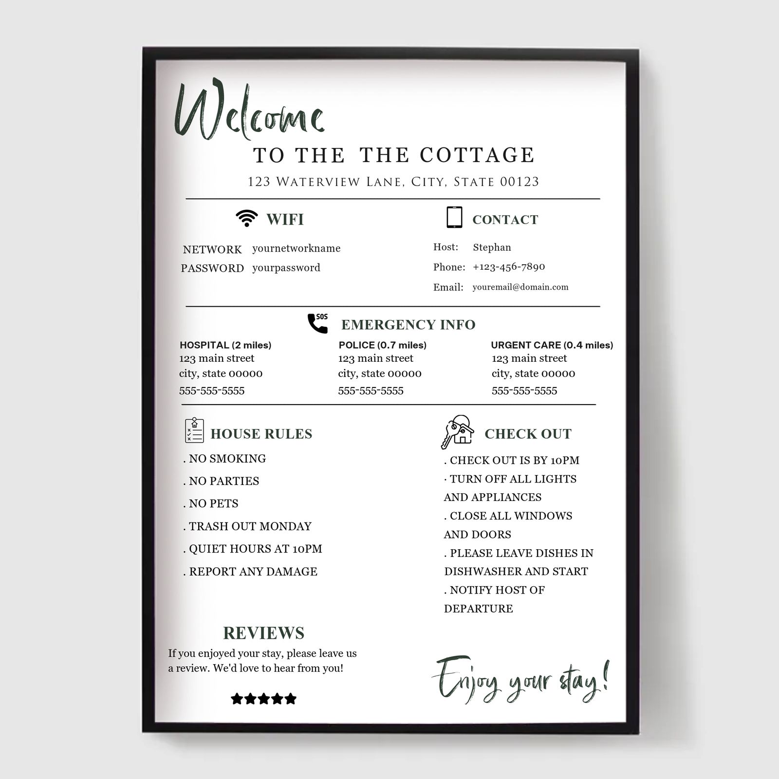 Personalised Poster - Custom Airbnb Sign 3