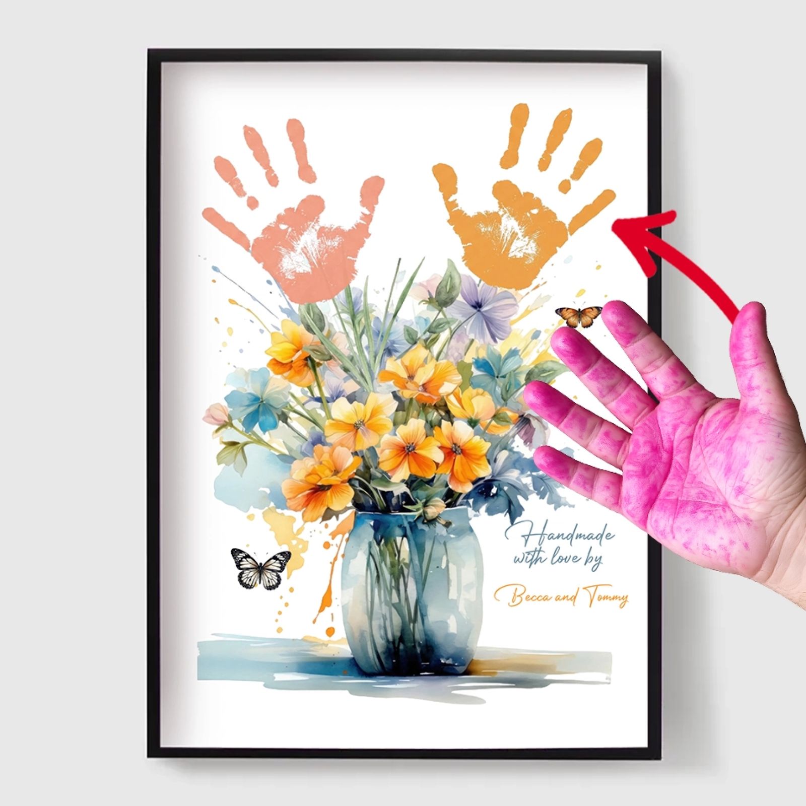Personalised Poster - DIY Handprint Flower Bouquet