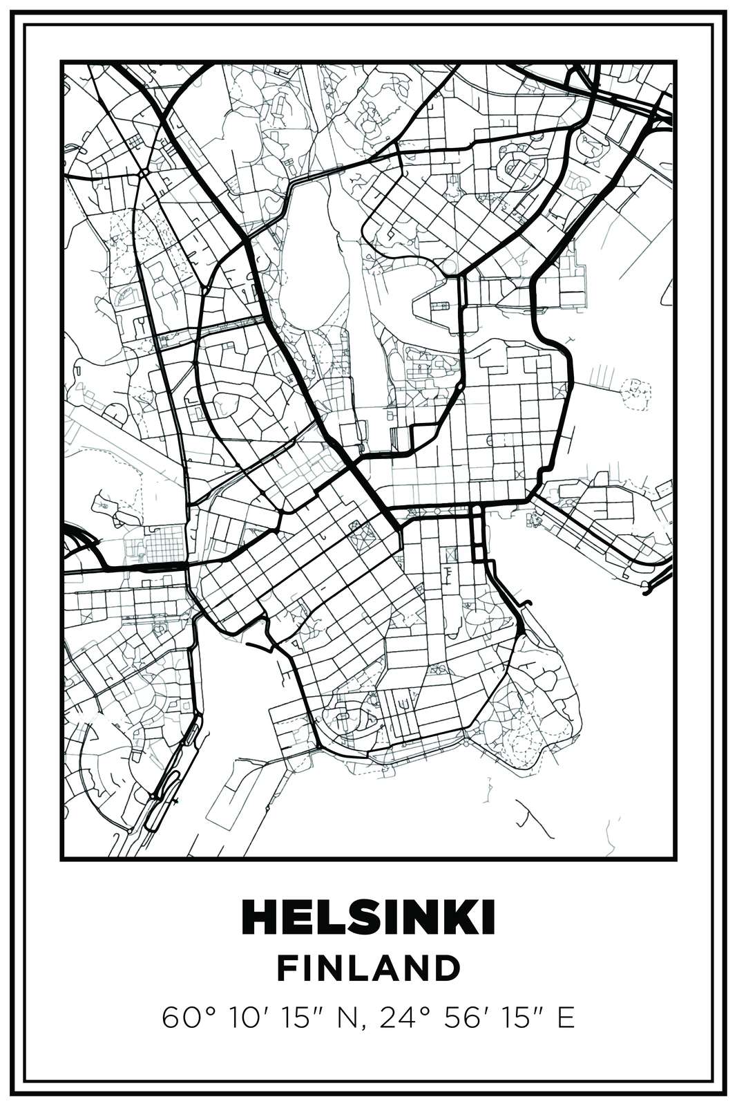Helsinki Map Poster