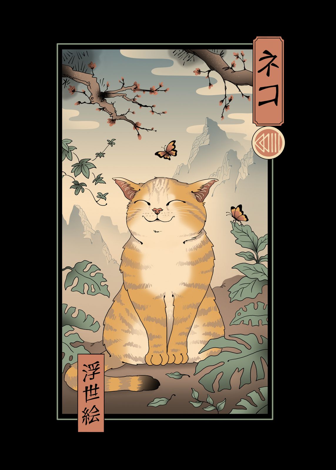 Poster - Japanese Cat Art