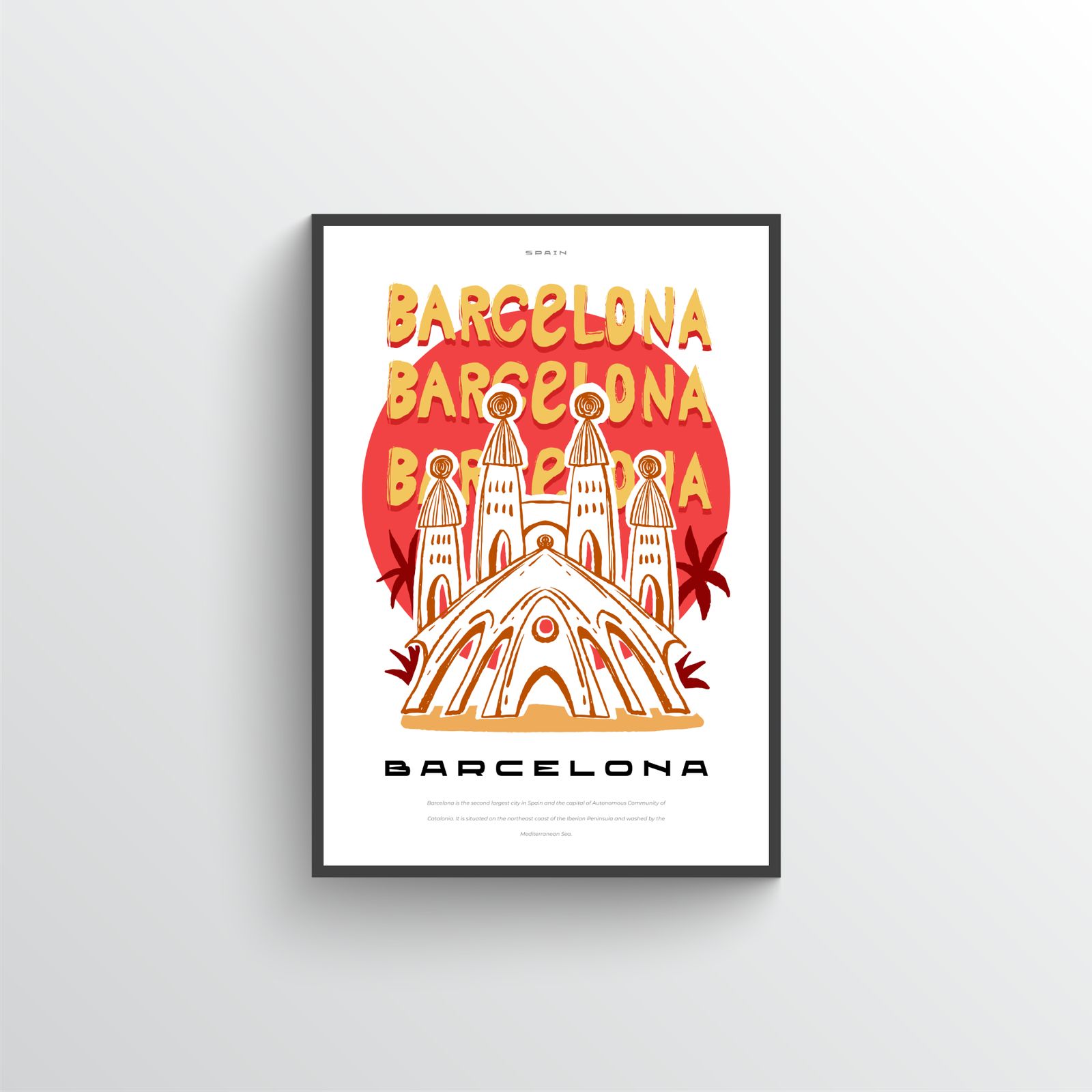 Barcelona Illustration Poster