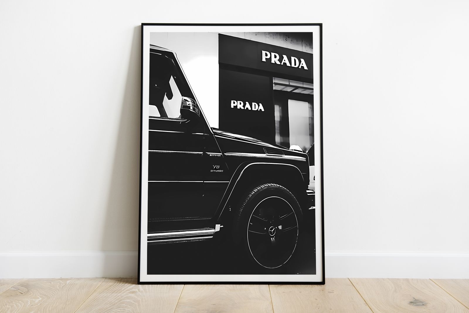 Poster - Black and White Car