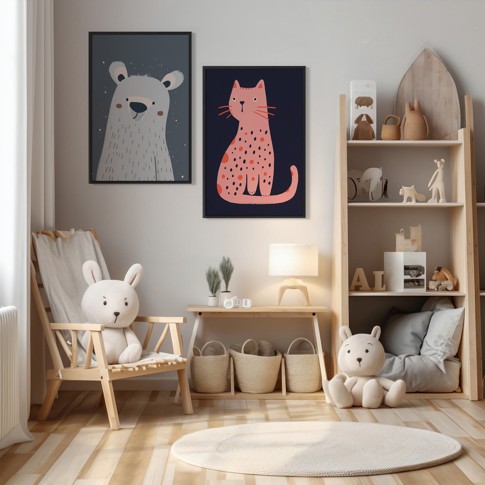 Poster - Cute Animal Duo / Set of 2