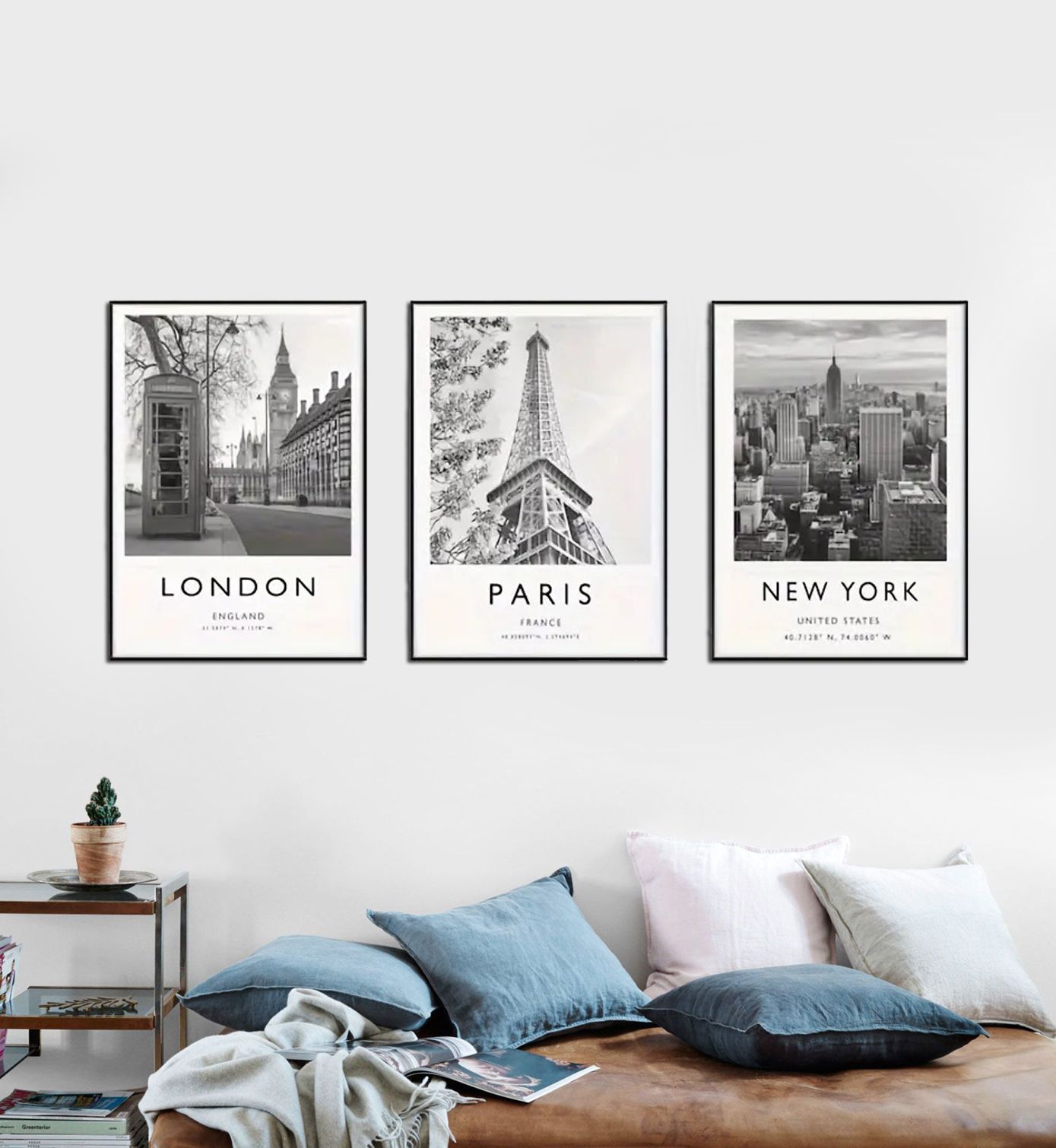 London, Paris, New York Poster Set of 3