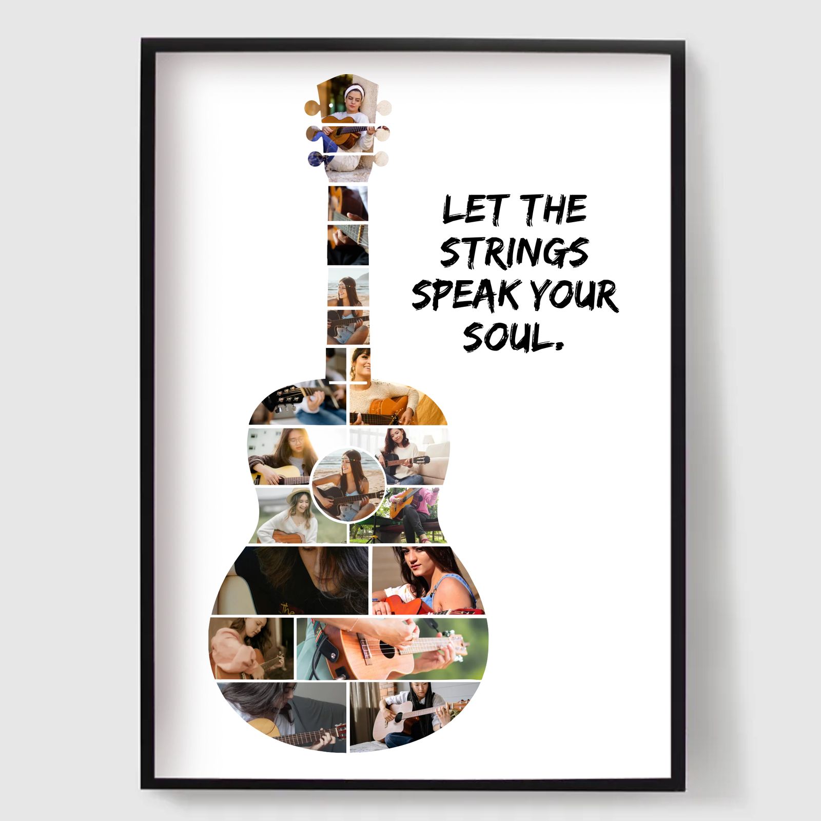 Personalised Poster - Guitar Photo Collage