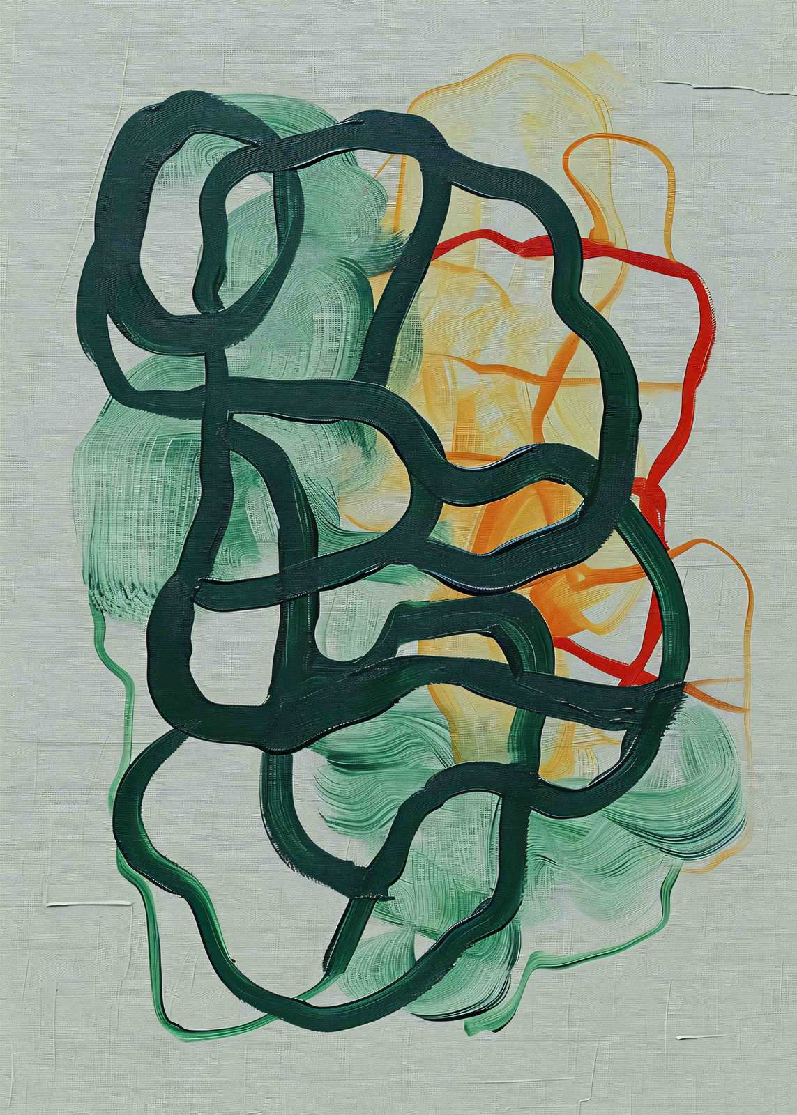 Poster - Abstract Green and Orange
