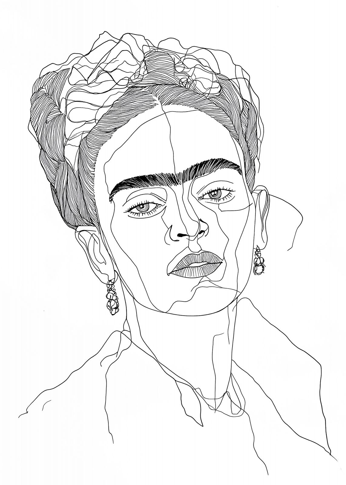 Poster - Frida Kahlo Line Art