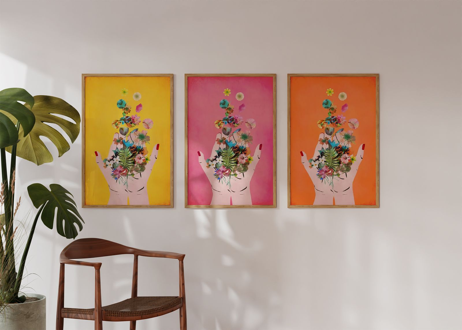 Poster - Floral Hand Art / Set of 3