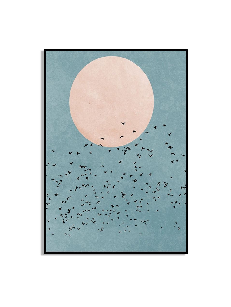 Moon with Birds Wall Poster
