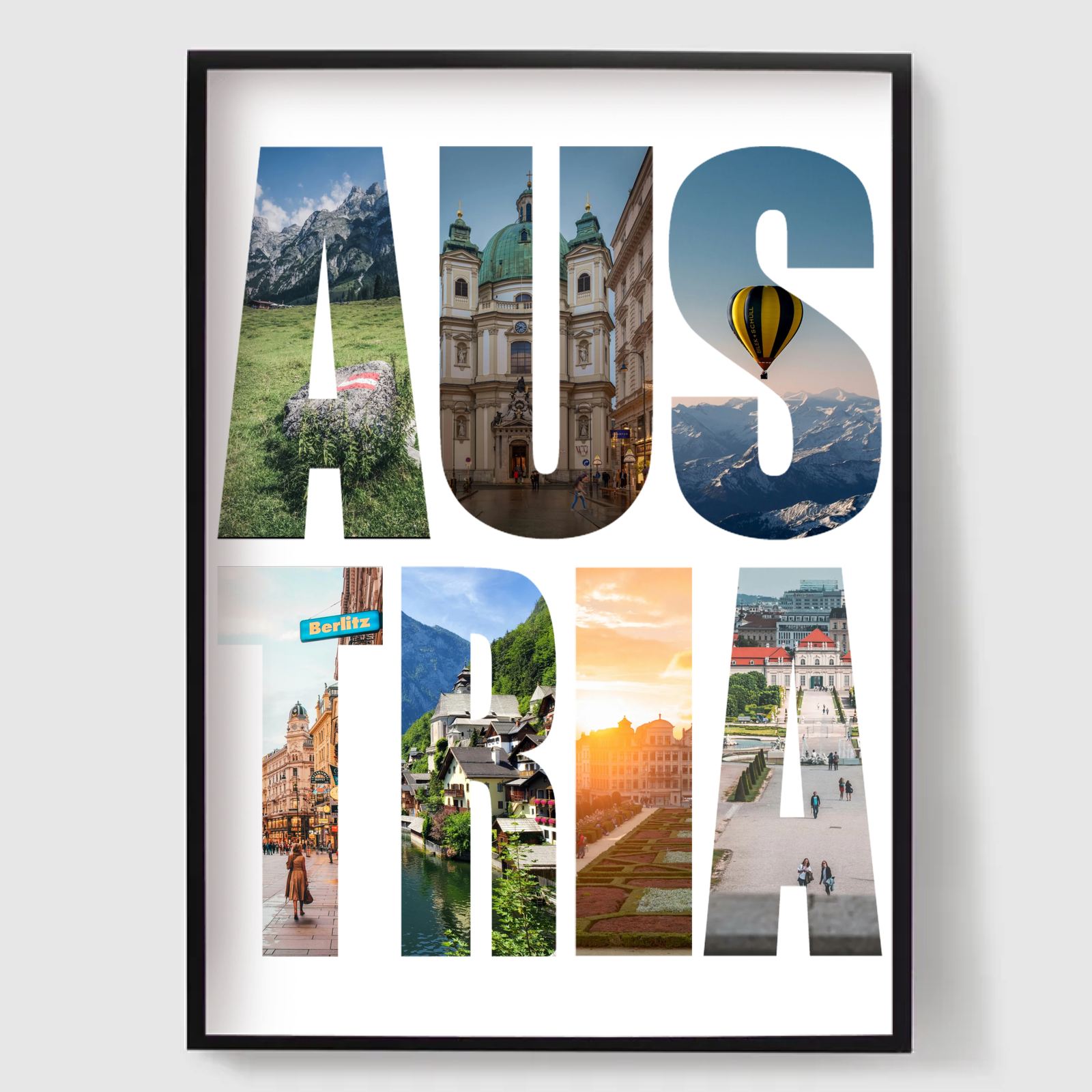 Personalised Poster - Destination Name Photo Upload - Austria