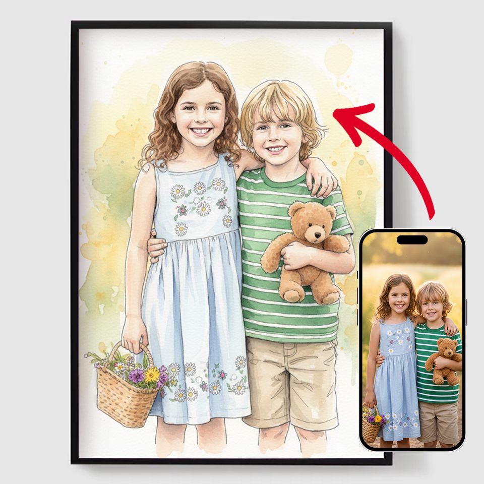 Personalised Posters - Pen & Watercolor Art - AI Poster