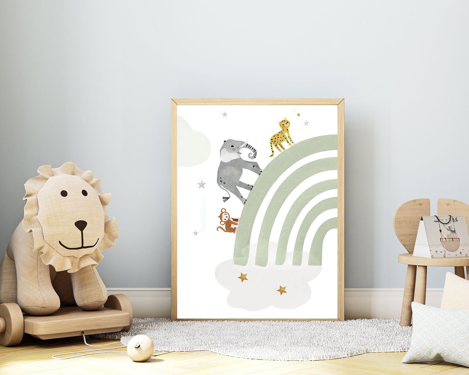 Animal Rainbow Poster