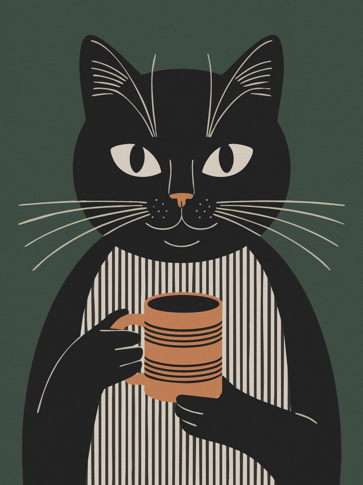 Poster - Cat with Coffee Mug