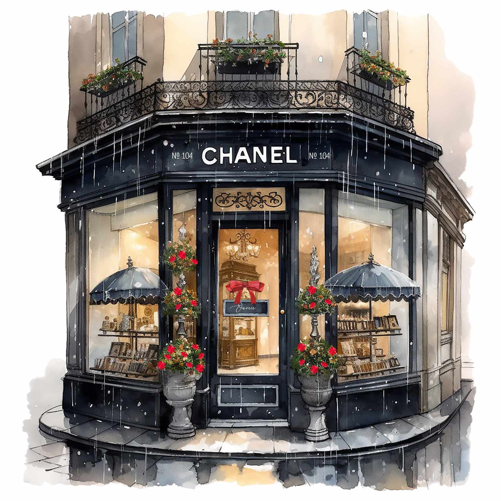 Chanel Boutique Watercolor Poster