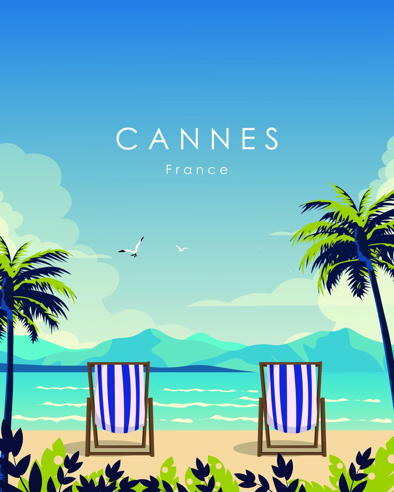 Cannes France Landscape Poster