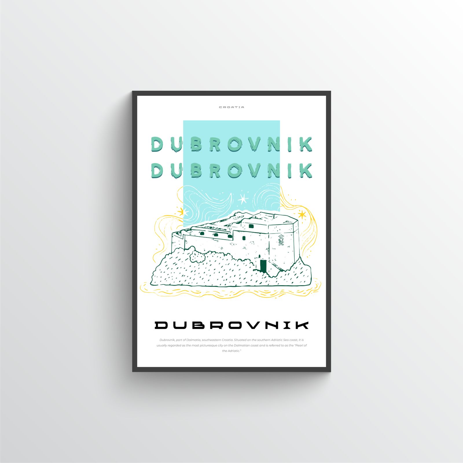 Dubrovnik Croatia Travel Poster