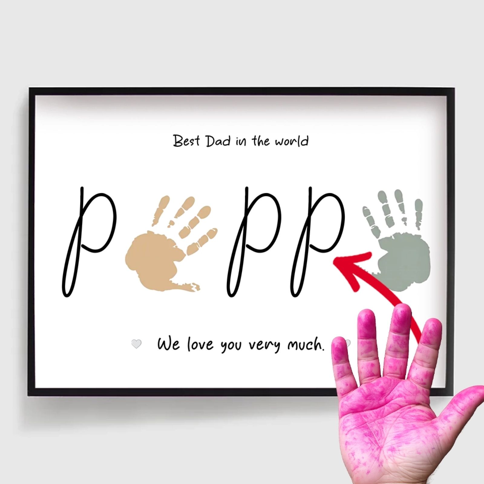 Personalised Poster - DIY Dad Handprint - Multiple Language