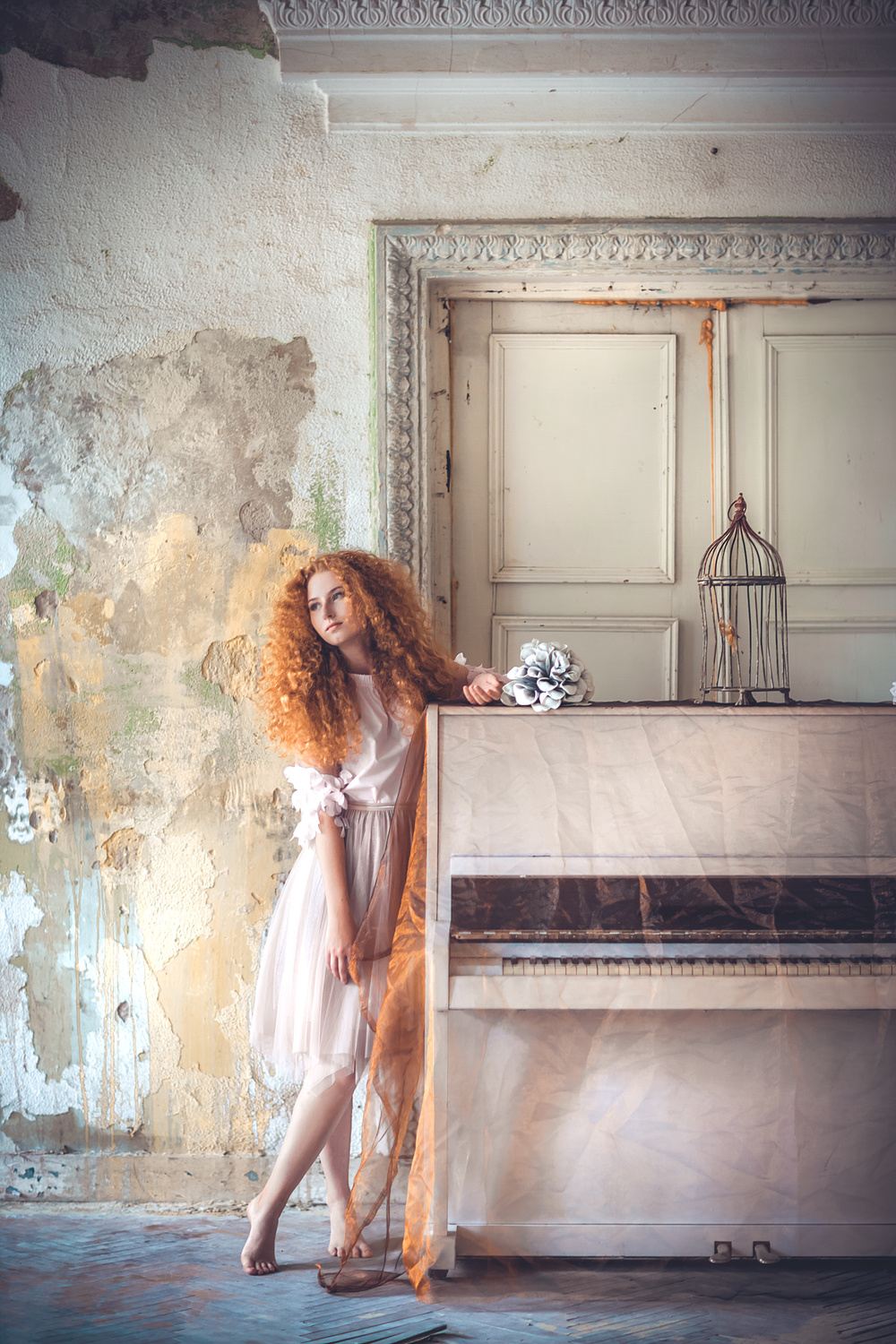 Poster - Elegant Girl by Piano