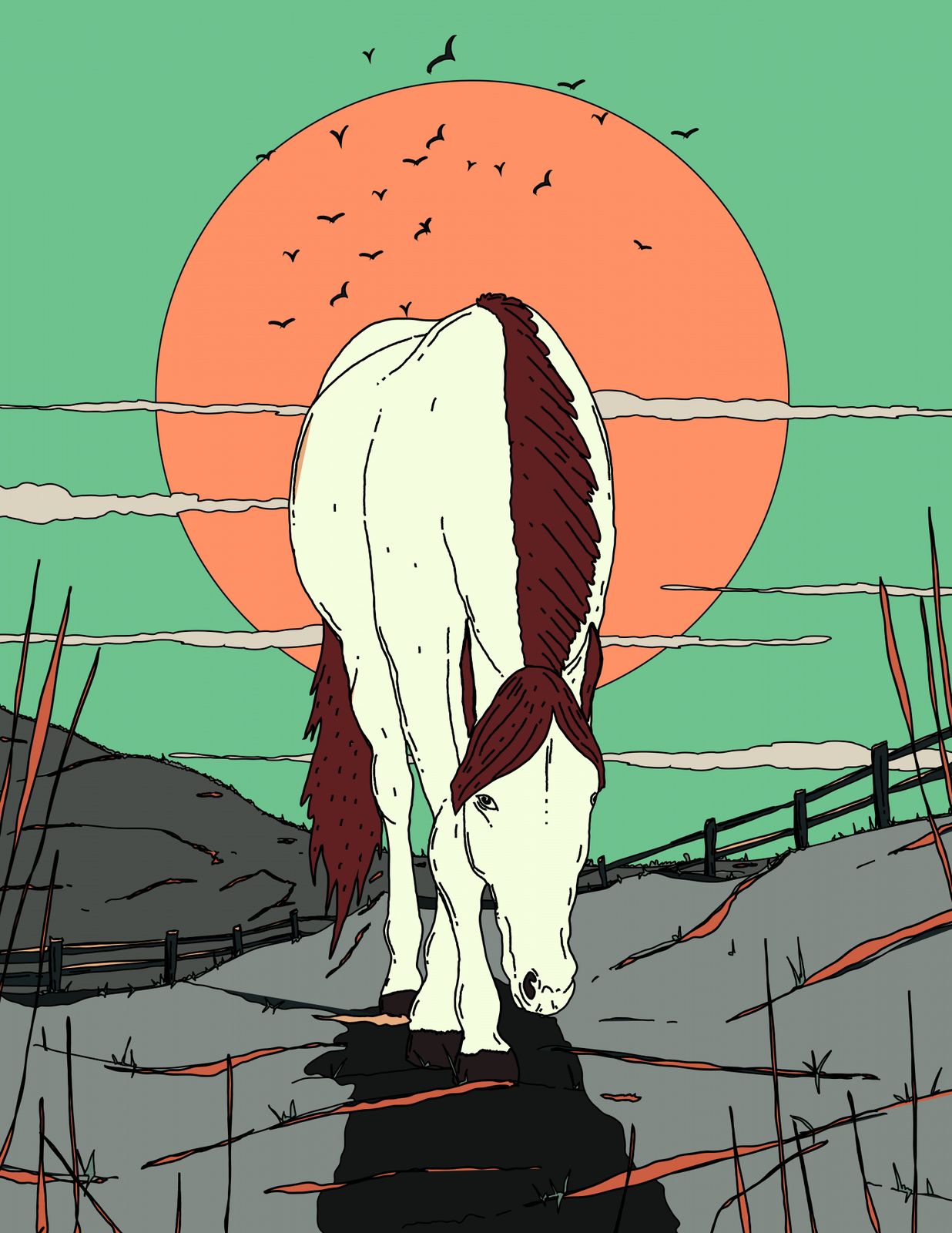 Poster - Horse with Sun