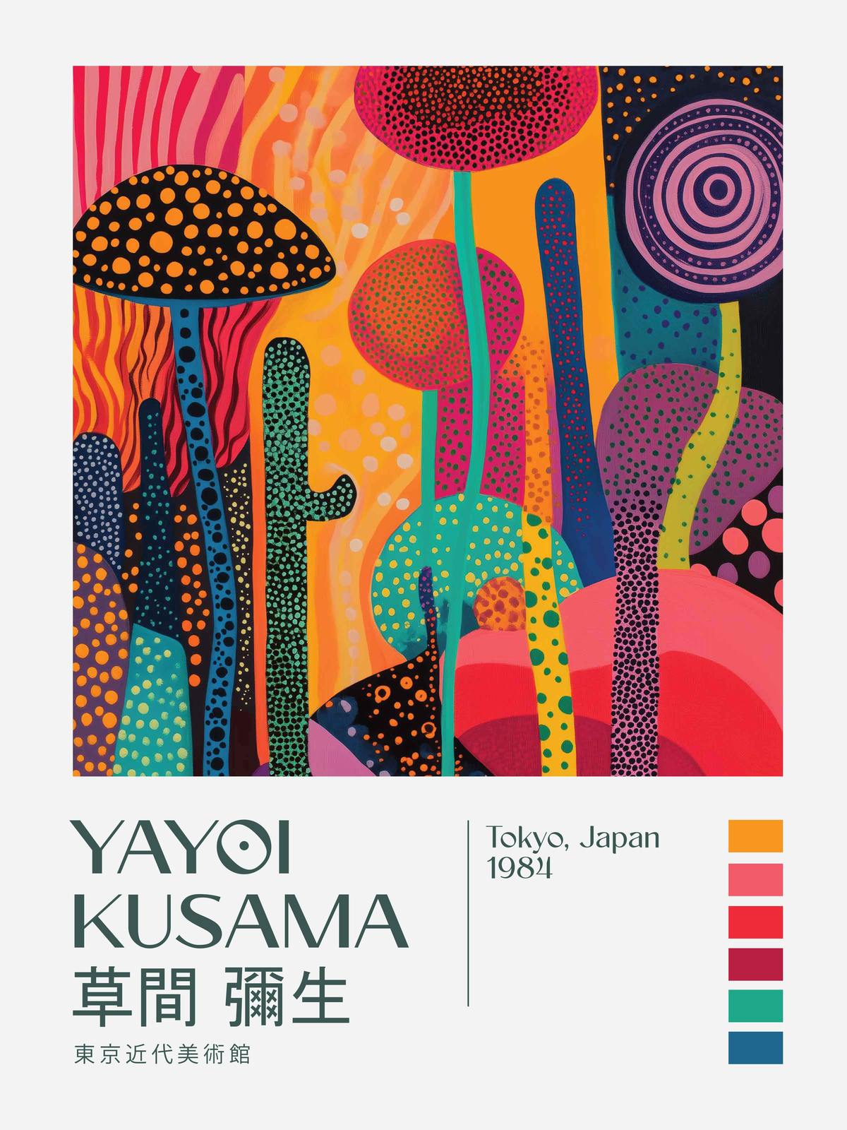 Poster - Yayoi Kusama Vibrant Polka