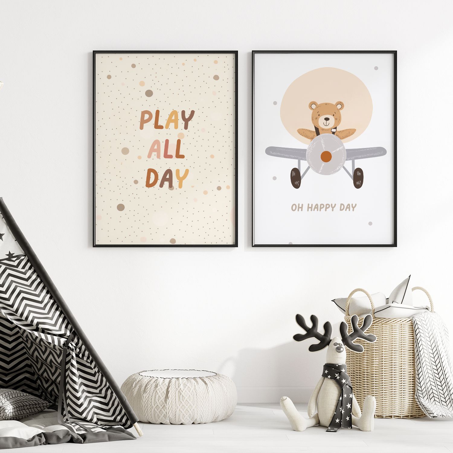 Poster - Play and Happy Set of 2