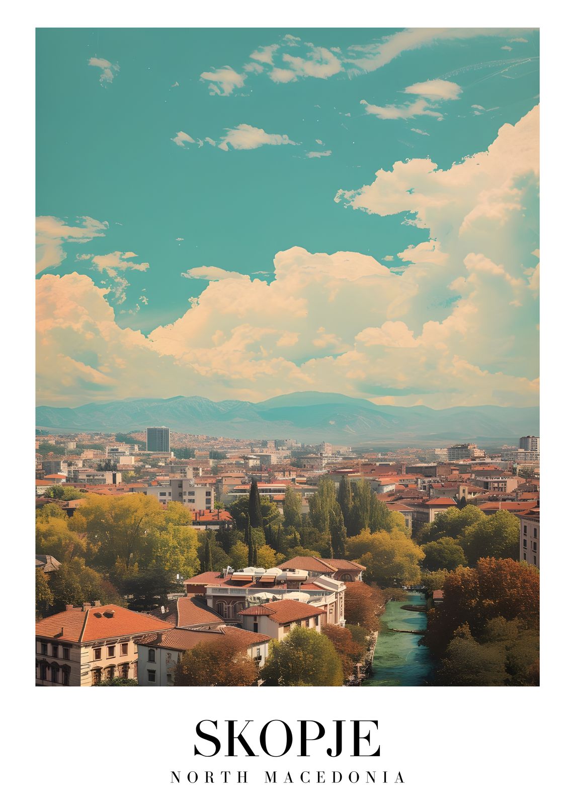 Poster - Skopje Cityscape