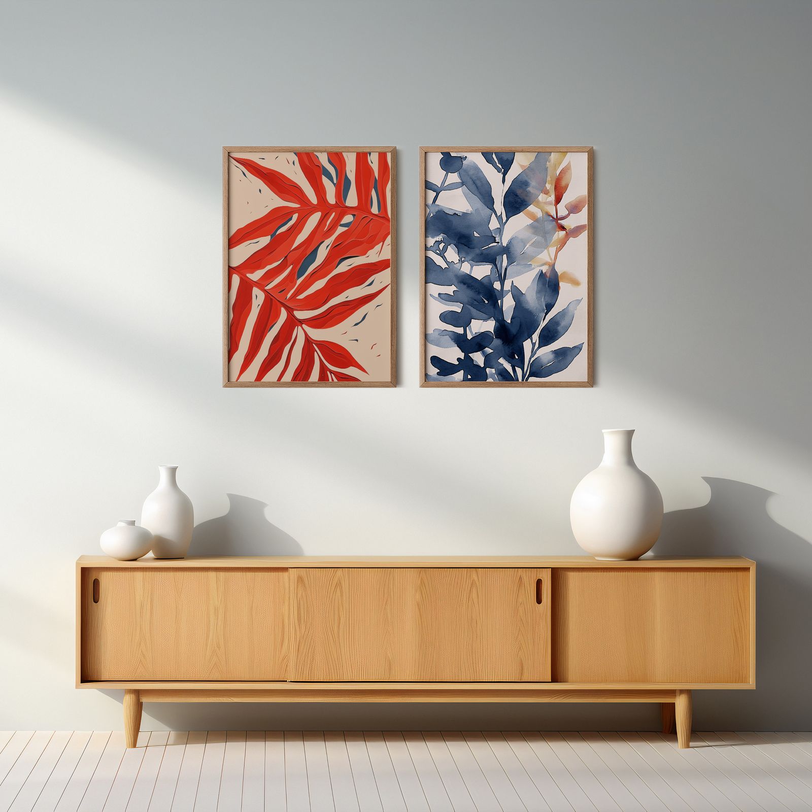Poster - Abstract Leaves Set of 2