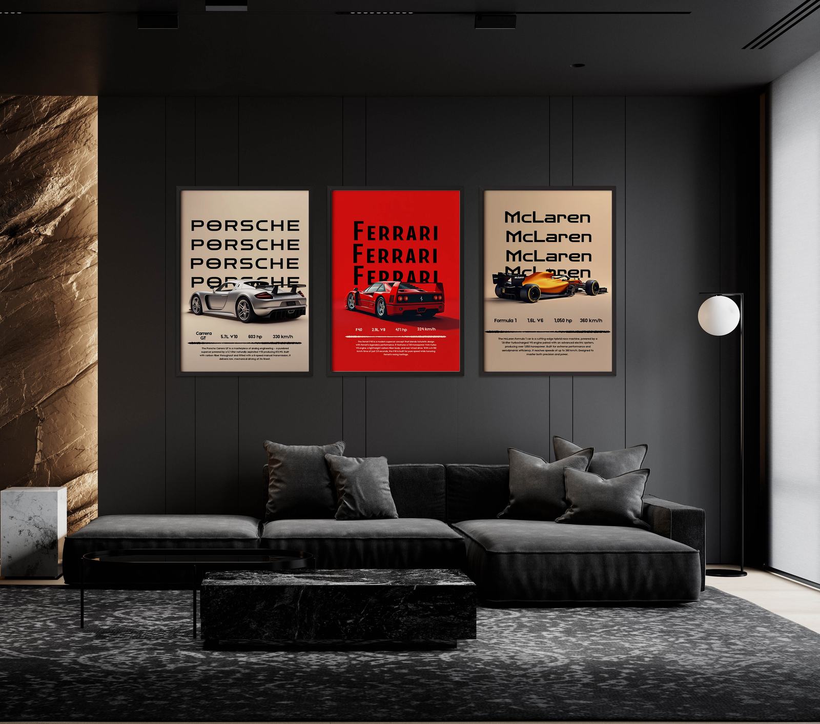 Poster - Porsche McLaren Ferrari / Set of 3