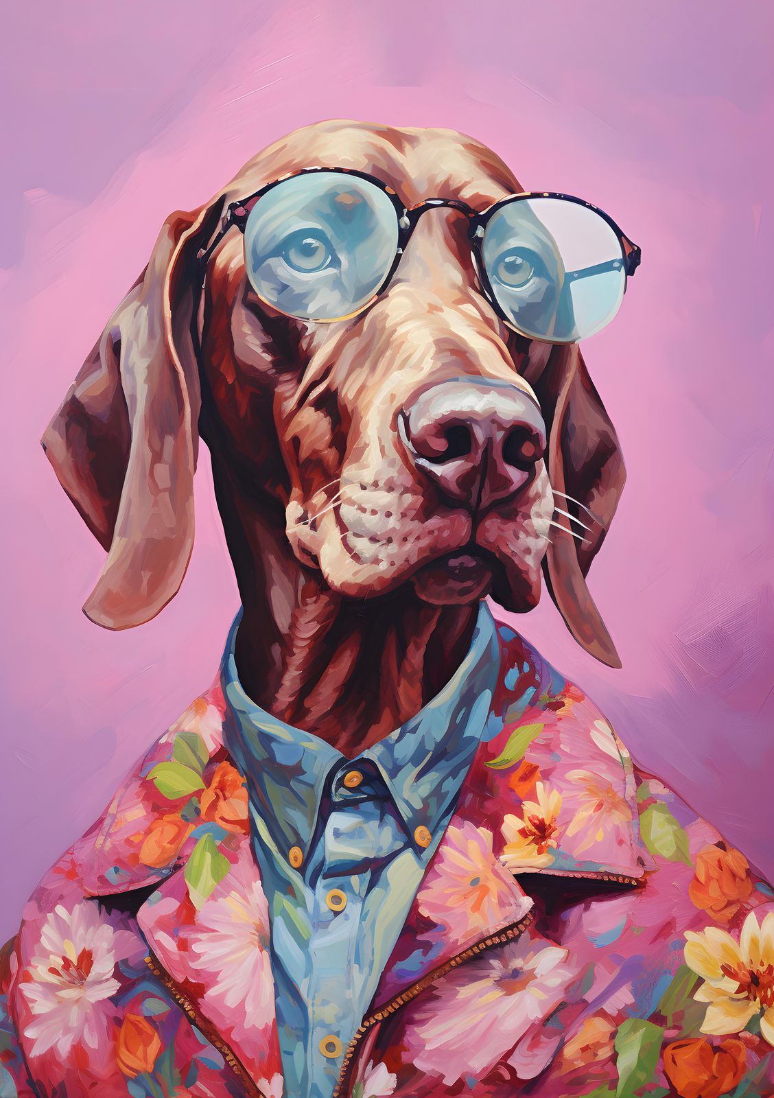 Poster - Stylish Dog with Glasses