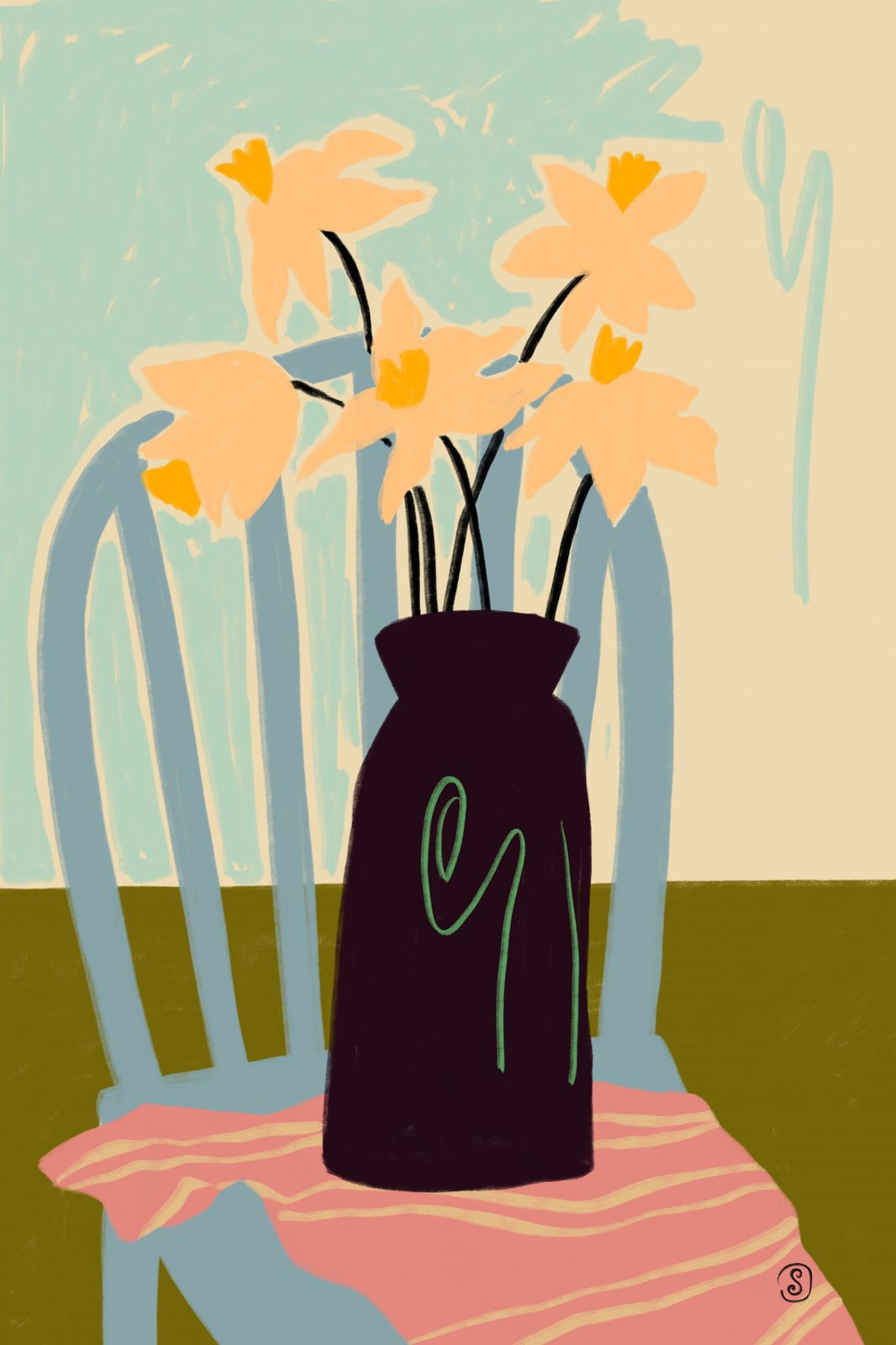 Poster - Vase and Daffodils