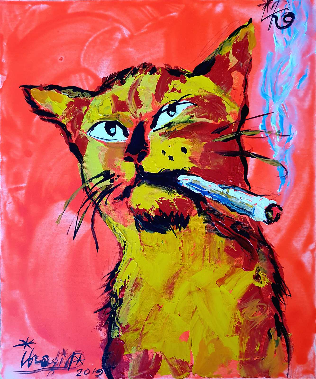 Poster - Cat with Cigarette
